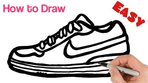 how to draw a running shoe